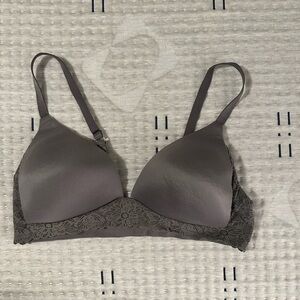 Aerie Gray Lace Trim Bralette
